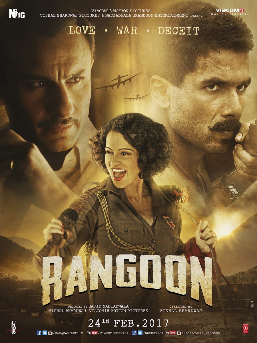 Rangoon Movie : Saif Ali khan, Shahid Kapoor, Kangana Ranawat