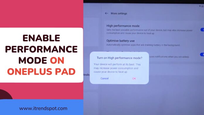 Enable Performance Mode on OnePlus Pad